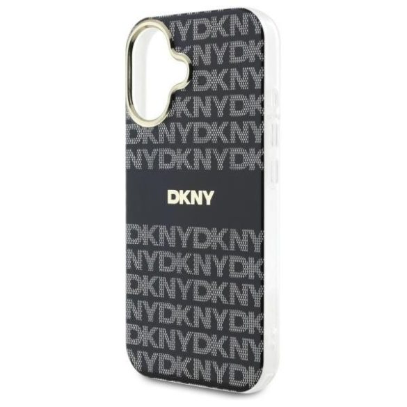 DKNY DKHMP16SHRHSEK Repeat Texture Pattern With Stripe tok iPhone 16 - fekete