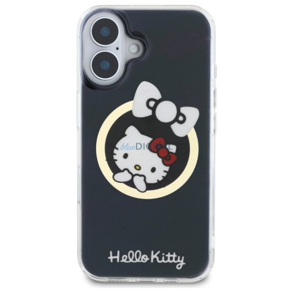 Hello Kitty HKHMP16SHFLBK IML Fun Bow MagSafe-kompatibilis keménytok iPhone 16 - fekete