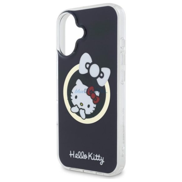 Hello Kitty HKHMP16SHFLBK IML Fun Bow MagSafe-kompatibilis keménytok iPhone 16 - fekete