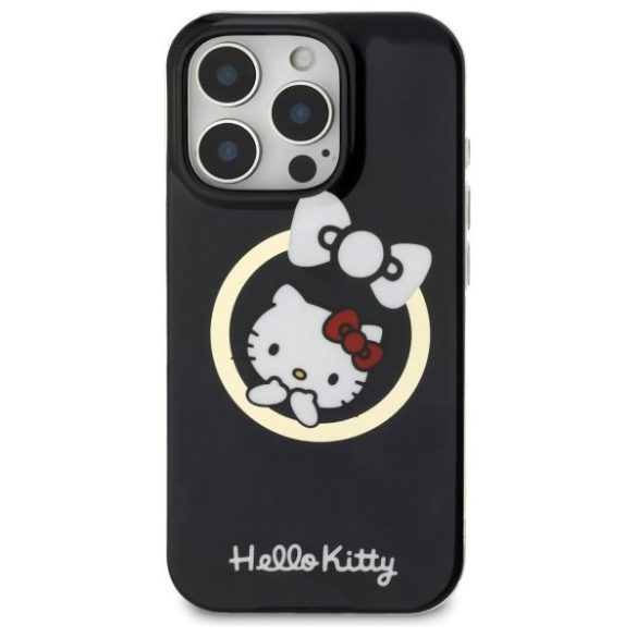 Hello Kitty HKHMP16LHFLBK IML Fun bow Magsafe keménytok iPhone 16 Pro - fekete