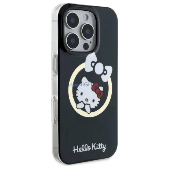 Hello Kitty HKHMP16LHFLBK IML Fun bow Magsafe keménytok iPhone 16 Pro - fekete