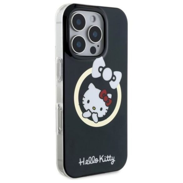 Hello Kitty HKHMP16LHFLBK IML Fun bow Magsafe keménytok iPhone 16 Pro - fekete