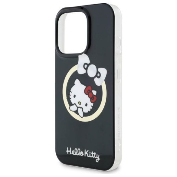 Hello Kitty HKHMP16LHFLBK IML Fun bow Magsafe keménytok iPhone 16 Pro - fekete