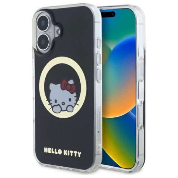 Hello Kitty HKHMP16SHSWKK IML Sweet Kitty Magsafe keménytok iPhone 16 - fekete