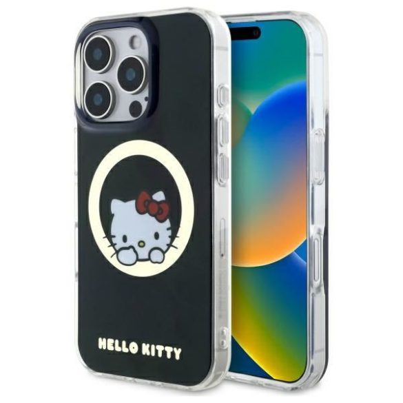 Hello Kitty HKHMP16LHSWKK IML Sweet Kitty Magsafe keménytok iPhone 16 Pro - fekete