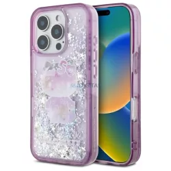   Hello Kitty HKHCP16LL50PPU Liquid Glitter 50TH Anniversary Party keménytok iPhone 16 Pro - lila