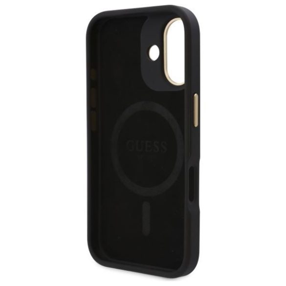 Guess GUHMP16SU4GPRK 4G Logo Plate MagSafe keménytok iPhone 16 - fekete