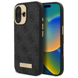   Guess GUHMP16MU4GPRK 4G Logo Plate MagSafe keménytok iPhone 16 Plus - fekete
