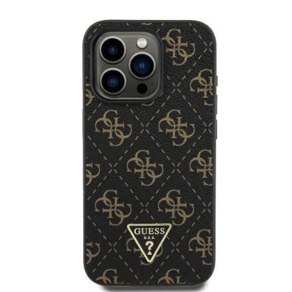 Guess GUHCP16SPG4GPK New 4G Triangle keménytok iPhone 16 - fekete