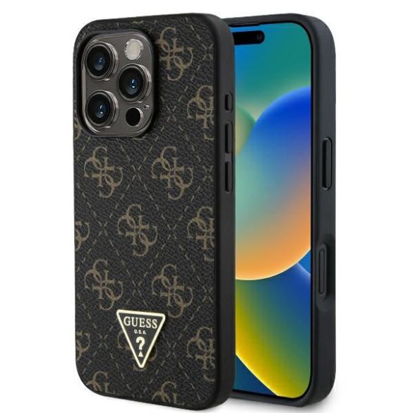 Guess GUHCP16XPG4GPK New 4G Triangle keménytok iPhone 16 Pro Max - fekete