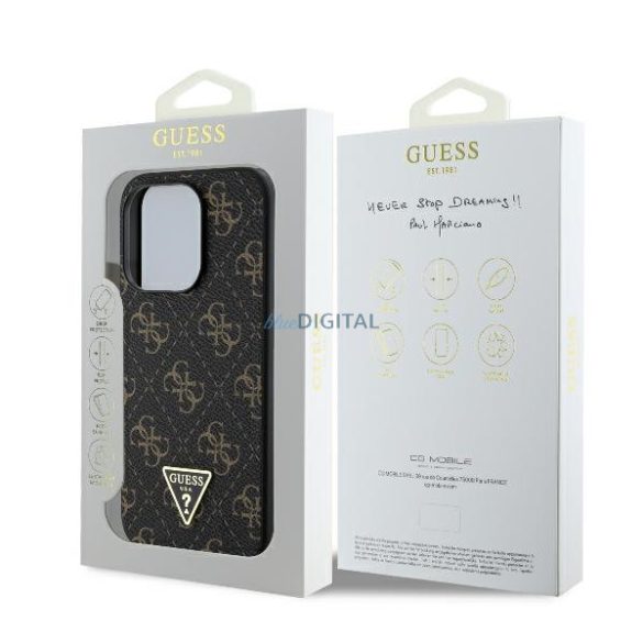 Guess GUHCP16XPG4GPK New 4G Triangle keménytok iPhone 16 Pro Max - fekete