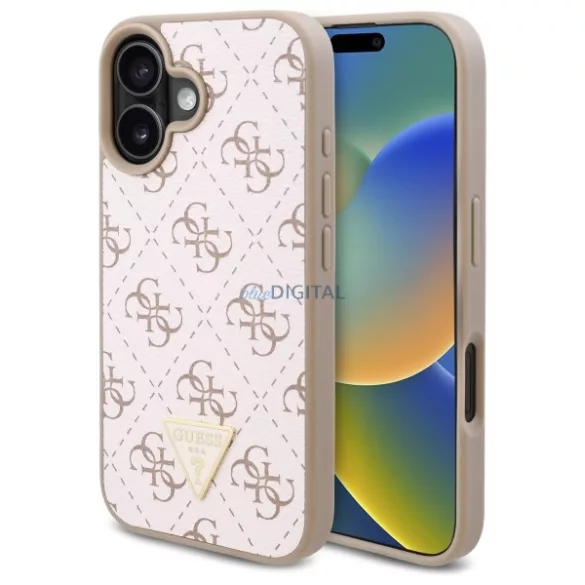 Guess GUHCP16SPG4GPH New 4G Triangle keménytok iPhone 16 - fehér