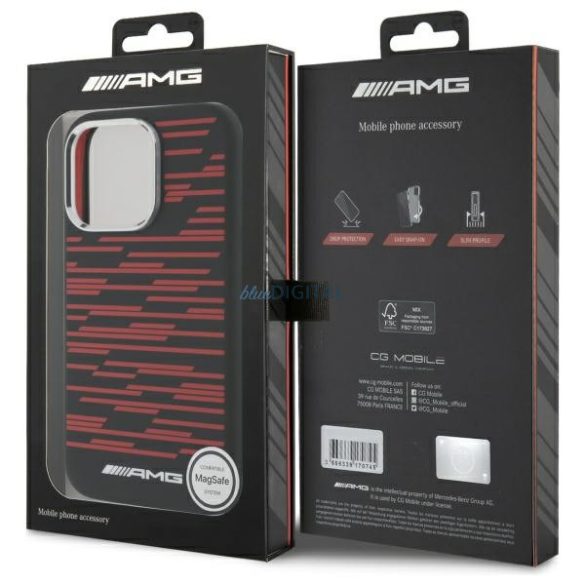 AMG AMHMP16L24SSRRK Silicone Graphics MagSafe MagSafe-kompatibilis keménytok iPhone 16 Pro - fekete