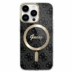   Guess GUHMP16SH4STK IML 4G MagSafe-kompatibilis keménytok iPhone 16 - fekete