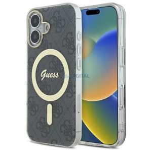 Guess GUHMP16MH4STK IML 4G MagSafe-kompatibilis keménytok iPhone 16 Plus - fekete