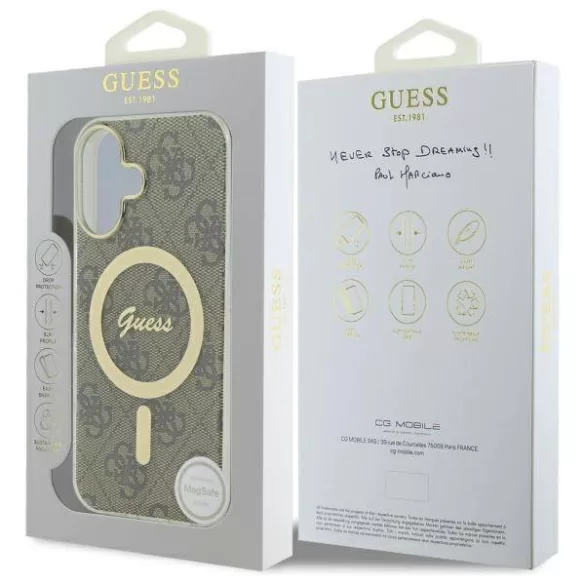 Guess GUHMP16MH4STW iPhone 16 Plus 6.7" barna keménytok IML 4G MagSafe
