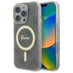   Guess GUHMP16LH4STW iPhone 16 Pro 6.3" barna keménytok IML 4G MagSafe