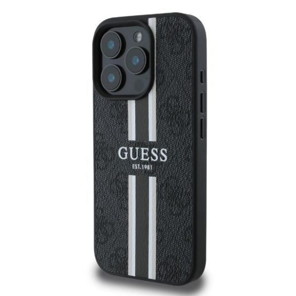 Guess GUHMP16XP4RPSK MagSafe 4G Printed Stripes keménytok iPhone 16 Pro Max - fekete