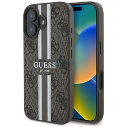   Guess GUHMP16SP4RPSW MagSafe 4G Printed Stripes keménytok iPhone 16 - barna
