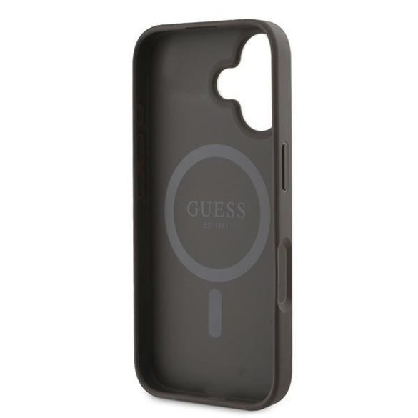 Guess GUHMP16MP4RPSW 4G Printed Stripes MagSafe keménytok iPhone 16 Plus - barna