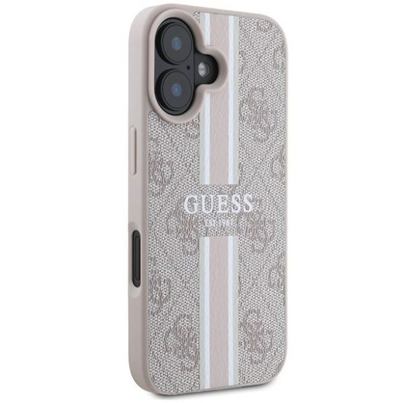 Guess GUHMP16SP4RPSP 4G Printed Stripes MagSafe keménytok iPhone 16 - rózsaszín