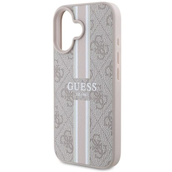 Guess GUHMP16SP4RPSP 4G Printed Stripes MagSafe keménytok iPhone 16 - rózsaszín