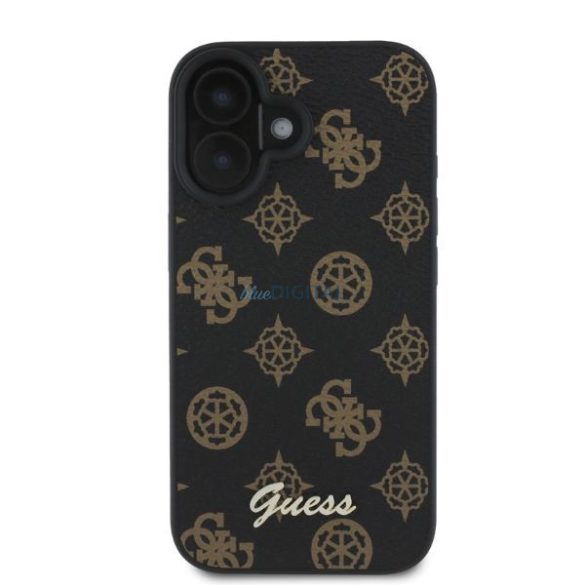 Guess GUHMP16SPGPYSK Peony Script MagSafe keménytok iPhone 16 - fekete