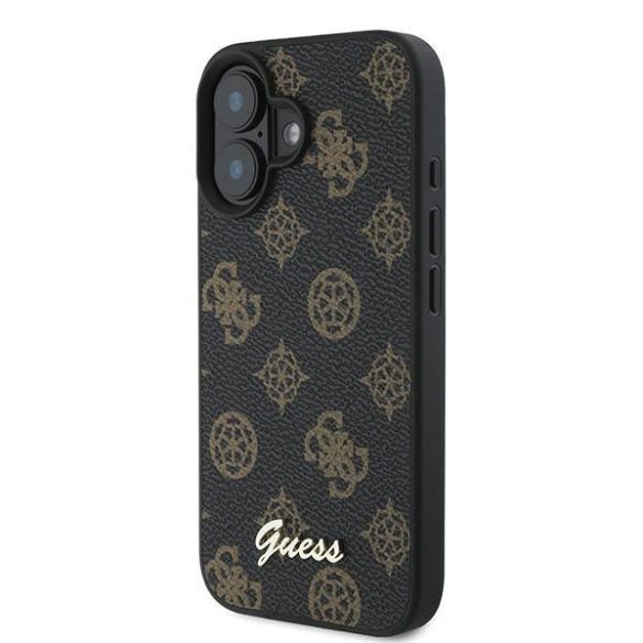 Guess GUHMP16MPGPYSK Peony Script MagSafe keménytok iPhone 16 Plus - fekete