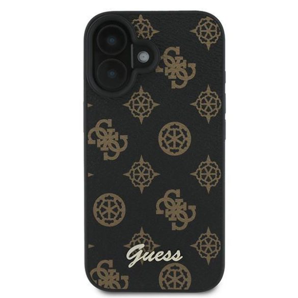 Guess GUHMP16MPGPYSK Peony Script MagSafe keménytok iPhone 16 Plus - fekete