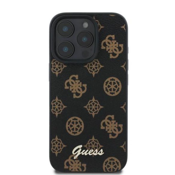 Guess GUHMP16XPGPYSK Peony Script MagSafe keménytok iPhone 16 Pro Max - fekete