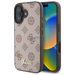  Guess GUHMP16SPGPYSW Peony Script MagSafe keménytok iPhone 16 - barna