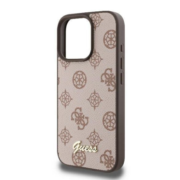 Guess GUHMP16XPGPYSW Peony Script MagSafe keménytok iPhone 16 Pro Max - barna