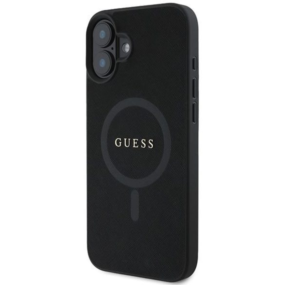 Guess GUHMP16MPSAHMCK Saffiano Classic Logo MagSafe keménytok iPhone 16 Plus - fekete