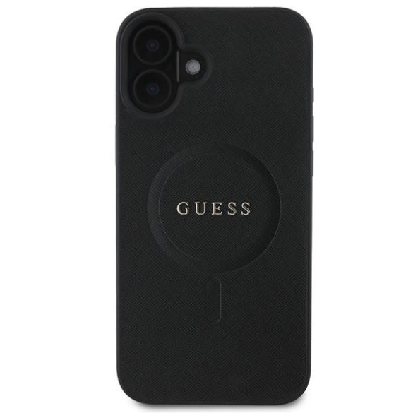 Guess GUHMP16MPSAHMCK Saffiano Classic Logo MagSafe keménytok iPhone 16 Plus - fekete