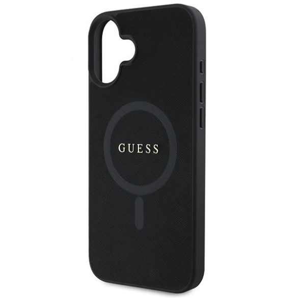 Guess GUHMP16MPSAHMCK Saffiano Classic Logo MagSafe keménytok iPhone 16 Plus - fekete