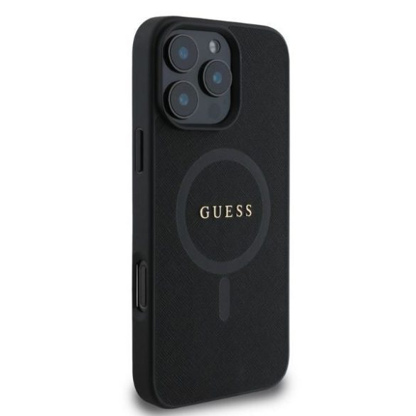 Guess GUHMP16LPSAHMCK Saffiano Classic Logo MagSafe keménytok iPhone 16 Pro - fekete