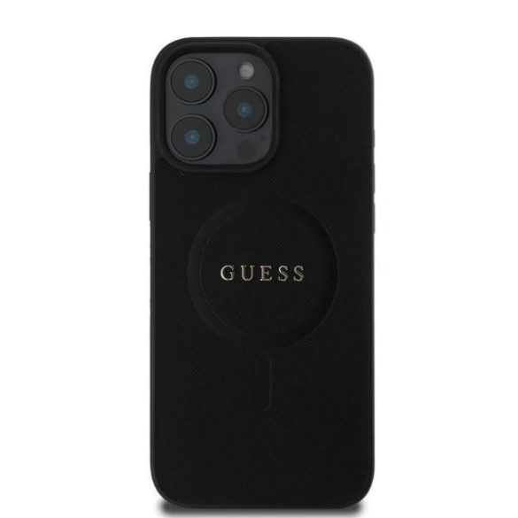 Guess GUHMP16LPSAHMCK Saffiano Classic Logo MagSafe keménytok iPhone 16 Pro - fekete