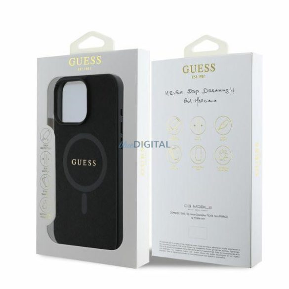 Guess GUHMP16LPSAHMCK Saffiano Classic Logo MagSafe keménytok iPhone 16 Pro - fekete