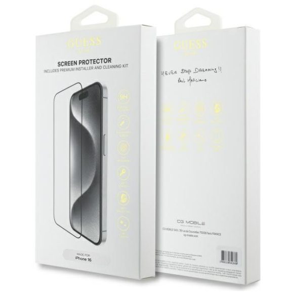 Guess GUTGP16SBOKGCIT Screen Protector 2.5D Outline edzett üveg kijelzővédő iPhone 16