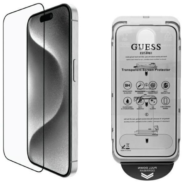 Guess GUTGP16XBOKGCIT Screen Protector 2.5D Outline edzett üveg kijelzővédő iPhone 16 Pro Max