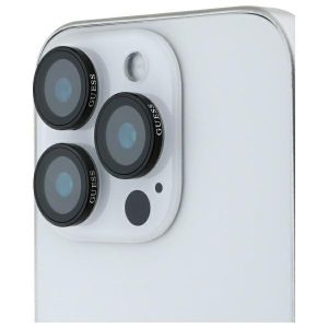 Guess GUCL163SAGK Max Lens Protective Metal kamera lencse védő fólia fekete szegéllyel iPhone 16 Pro Max