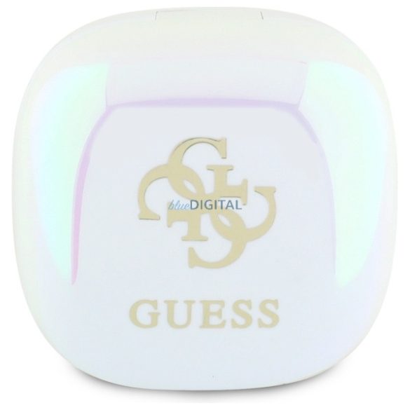 Guess GUTWSJ144ESH Iridescent 4G Printed Logo TWS Bluetooth vezeték nélküli fülhallgató - fehér