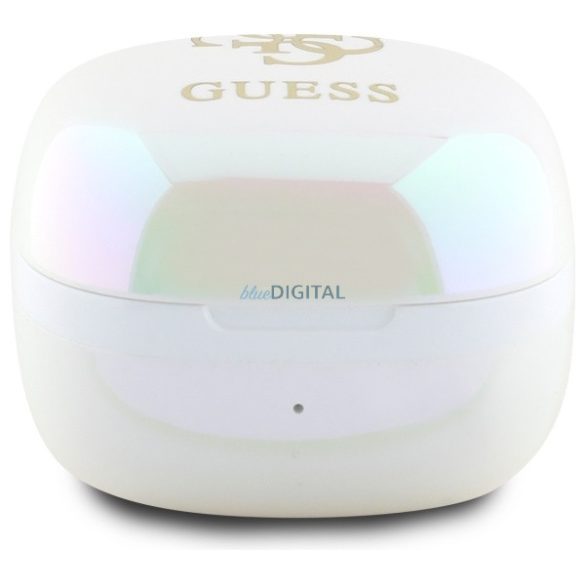 Guess GUTWSJ144ESH Iridescent 4G Printed Logo TWS Bluetooth vezeték nélküli fülhallgató - fehér