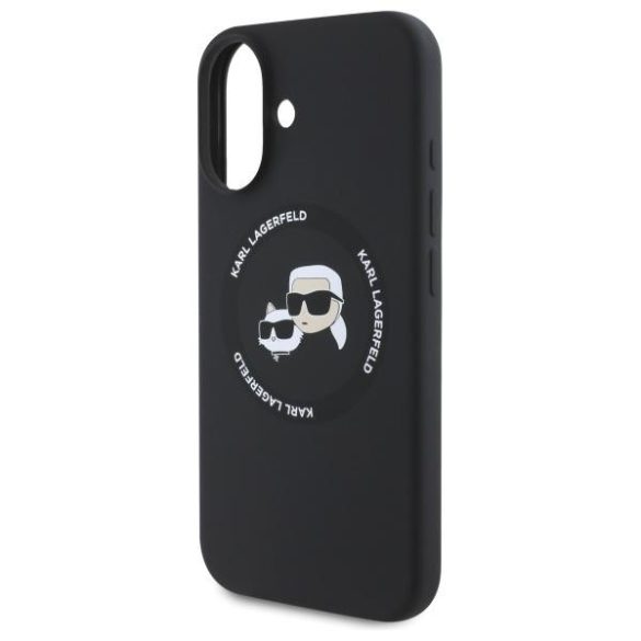 Karl Lagerfeld KLHMP16SSKCHTCK Silicone Karl&Choupette Heads MagSafe-kompatibilis tok iPhone 16 - fekete