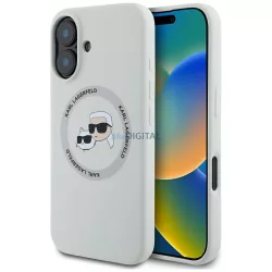   Karl Lagerfeld szilikon tok „Double Heads And Circle MagSafe” az iPhone 16, bézs színű