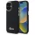Guess GUHCP16SSMBSLK iPhone 16 6.1" fekete keménytok szilikon script fém logó és keret