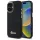 Guess GUHCP16SSMBSLK iPhone 16 6.1" fekete keménytok szilikon script fém logó és keret