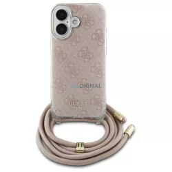   Guess GUHCP16SHC4SEP Crossbody Cord 4G Print keménytok iPhone 16 - rózsaszín
