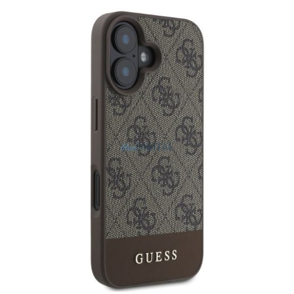 Guess GUHCP16SG4GLBR 4G Bottom Stripe keménytok iPhone 16 - barna