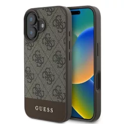   Guess GUHCP16MG4GLBR 4G Bottom Stripe keménytok iPhone 16 Plus - barna